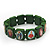Stretch Green Wooden Saints Bracelet / Jesus Bracelet / All Saints Bracelet - Up to 20cm Length - view 4