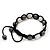 Unisex Bracelet Clear Crystal&Hematite Beads 10mm - Adjustable - view 4
