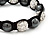 Unisex Bracelet Clear Crystal&Hematite Beads 10mm - Adjustable - view 3