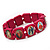 Stretch Deep Pink Wooden Saints Bracelet / Jesus Bracelet / All Saints Bracelet - Up to 20cm Length - view 2
