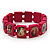 Stretch Deep Pink Wooden Saints Bracelet / Jesus Bracelet / All Saints Bracelet - Up to 20cm Length - view 3