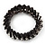 Grey Black Shell Stretch Bracelet - Up to 18cm Length - view 2