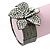 Large Clear Swarovski Crystal 'Flower' Flex Bracelet In Gun Metal Finish - 19cm Length - view 2