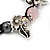 Burn Silver Floral Pink Glass Beaded Bracelet - Adjustable - view 3