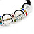 Transparent Crystal Beaded & Multicoloured Crystal Rings Bracelet - Adjustable - 11mm Diameter - view 3