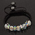 Transparent Crystal Beaded & Multicoloured Crystal Rings Bracelet - Adjustable - 11mm Diameter - view 7