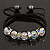Transparent Crystal Beaded & Multicoloured Crystal Rings Bracelet - Adjustable - 11mm Diameter - view 2