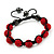 Unisex Ruby Red Coloured Swarovski Crystal Balls & Smooth Round Hematite Beads Buddhist Bracelet - 12mm - Adjustable - view 5