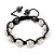Unisex Clear Swarovski Crystal Balls & Smooth Round Hematite Beads Buddhist Bracelet - 12mm - Adjustable - view 5