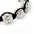 Unisex Clear Swarovski Crystal Balls & Smooth Round Hematite Beads Buddhist Bracelet - 12mm - Adjustable - view 3