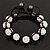 Unisex Clear Swarovski Crystal Balls & Smooth Round Hematite Beads Buddhist Bracelet - 12mm - Adjustable - view 2