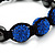 Hematite & Royal Blue Crystal Beaded Buddhist Bracelet - Adjustable - 11mm Diameter - view 5