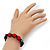 Hematite & Red Crystal Beaded Bracelet - Adjustable - 11mm Diameter - view 2