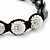 Hematite & Clear Crystal Beaded Bracelet - Adjustable - 11mm Diameter - view 4