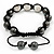 Hematite & Clear Crystal Beaded Bracelet - Adjustable - 11mm Diameter - view 5