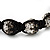 Black/Grey/Clear Crystal & Hematite Beaded Bracelet - Adjustable - 10mm Diameter - view 4