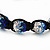 Royal Blue/Sky Blue/Clear Swarovski Crystal & Hematite Beaded Buddhist Bracelet - Adjustable - 10mm Diameter - view 6