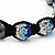 Royal Blue/Sky Blue/Clear Swarovski Crystal & Hematite Beaded Buddhist Bracelet - Adjustable - 10mm Diameter - view 5
