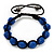 Unisex Bracelet Crystal Royal Blue Crystal Beads 10mm - Adjustable - view 3