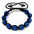 Unisex Bracelet Crystal Royal Blue Crystal Beads 10mm - Adjustable - view 2