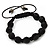 Unisex Bracelet Crystal Jet Black Crystal Beads 10mm - Adjustable