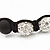 Unisex Black Resin Beads & Clear Crystal Balls Buddhist Bracelet - 9mm - Adjustable - view 5