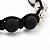 Unisex Black Resin Beads & Clear Crystal Balls Buddhist Bracelet - 9mm - Adjustable - view 8