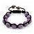 Unisex Buddhist Bracelet Crystal Lilac Swarovski Crystal Beads 10mm - Adjustable - view 3