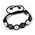 Unisex Buddhist Bracelet Crystal Dark Grey/Clear Swarovski Crystal Beads 10mm - Adjustable - view 2