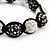 Unisex Buddhist Bracelet Crystal Dark Grey/Clear Swarovski Crystal Beads 10mm - Adjustable - view 4