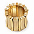 Chunky Wide Gold Textured Acrylic Flex Bracelet - 21cm Length - view 4