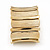 Chunky Wide Gold Textured Acrylic Flex Bracelet - 21cm Length - view 5