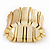Chunky Wide Gold Textured Acrylic Flex Bracelet - 21cm Length - view 7