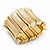 Chunky Wide Gold Textured Acrylic Flex Bracelet - 21cm Length - view 8