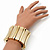 Chunky Wide Gold Textured Acrylic Flex Bracelet - 21cm Length - view 3