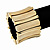 Chunky Wide Gold Textured Acrylic Flex Bracelet - 21cm Length - view 2