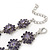 Lavender Swarovski Crystal Floral Bracelet In Rhodium Plated Metal - 16cm Length (with 5cm extension) - view 4