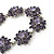 Lavender Swarovski Crystal Floral Bracelet In Rhodium Plated Metal - 16cm Length (with 5cm extension) - view 7