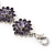 Lavender Swarovski Crystal Floral Bracelet In Rhodium Plated Metal - 16cm Length (with 5cm extension) - view 8