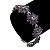 Lavender Swarovski Crystal Floral Bracelet In Rhodium Plated Metal - 16cm Length (with 5cm extension) - view 3