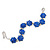Royal Blue Swarovski Crystal Floral Bracelet In Rhodium Plated Metal - 16cm Length (with 5cm extension) - view 6