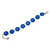 Royal Blue Swarovski Crystal Floral Bracelet In Rhodium Plated Metal - 16cm Length (with 5cm extension) - view 7