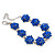Royal Blue Swarovski Crystal Floral Bracelet In Rhodium Plated Metal - 16cm Length (with 5cm extension) - view 9