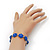 Royal Blue Swarovski Crystal Floral Bracelet In Rhodium Plated Metal - 16cm Length (with 5cm extension) - view 2