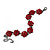 Burgundy Red Swarovski Crystal Floral Bracelet In Gun Metal - 16cm Length (with 5cm extension) - view 5
