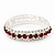 Burgundy Red/Clear Swarovski Crystal Flex Bracelet (Silver Tone Metal) - 18cm Length - view 7