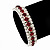 Burgundy Red/Clear Swarovski Crystal Flex Bracelet (Silver Tone Metal) - 18cm Length - view 5