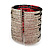 Wide Black/Red/White Flex Glass Bead Bangle Bracelet - Adjustable - 6.5cm Width - view 4