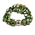 3-Strand Green Shell Composite Flex Bracelet - 21cm Length