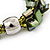 3-Strand Green Shell Composite Flex Bracelet - 21cm Length - view 7